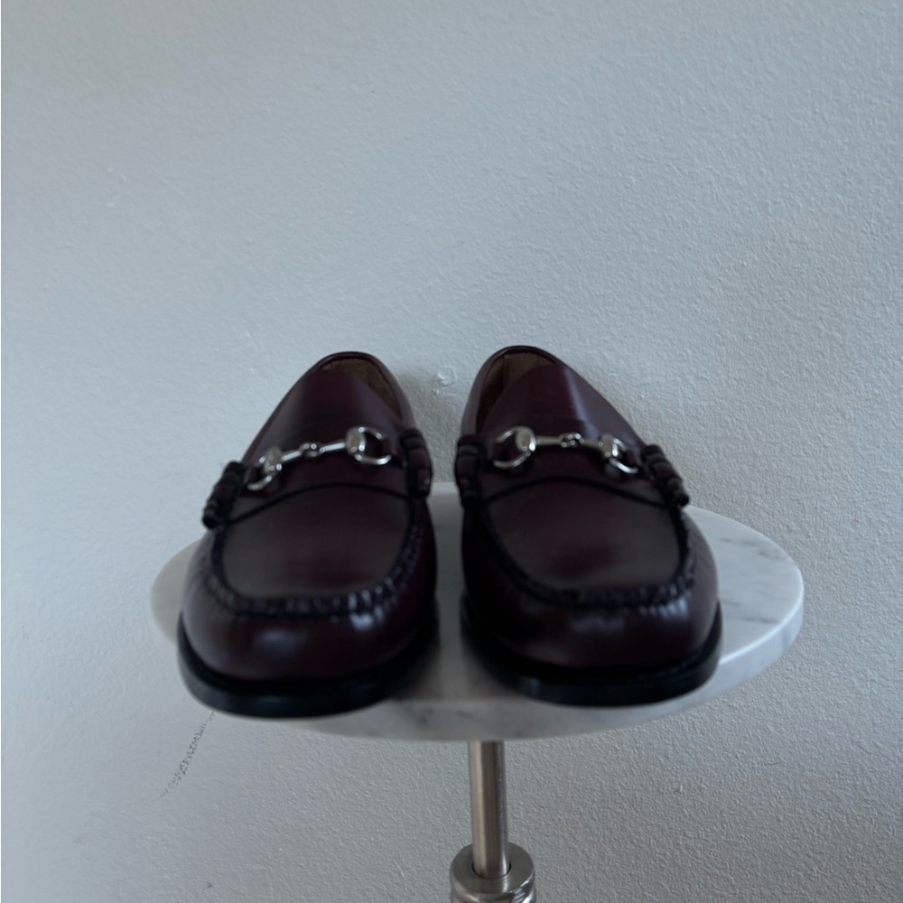 GH Bass Dark Brown Leather Loafers with Silver Accents - Picture 5 of 7